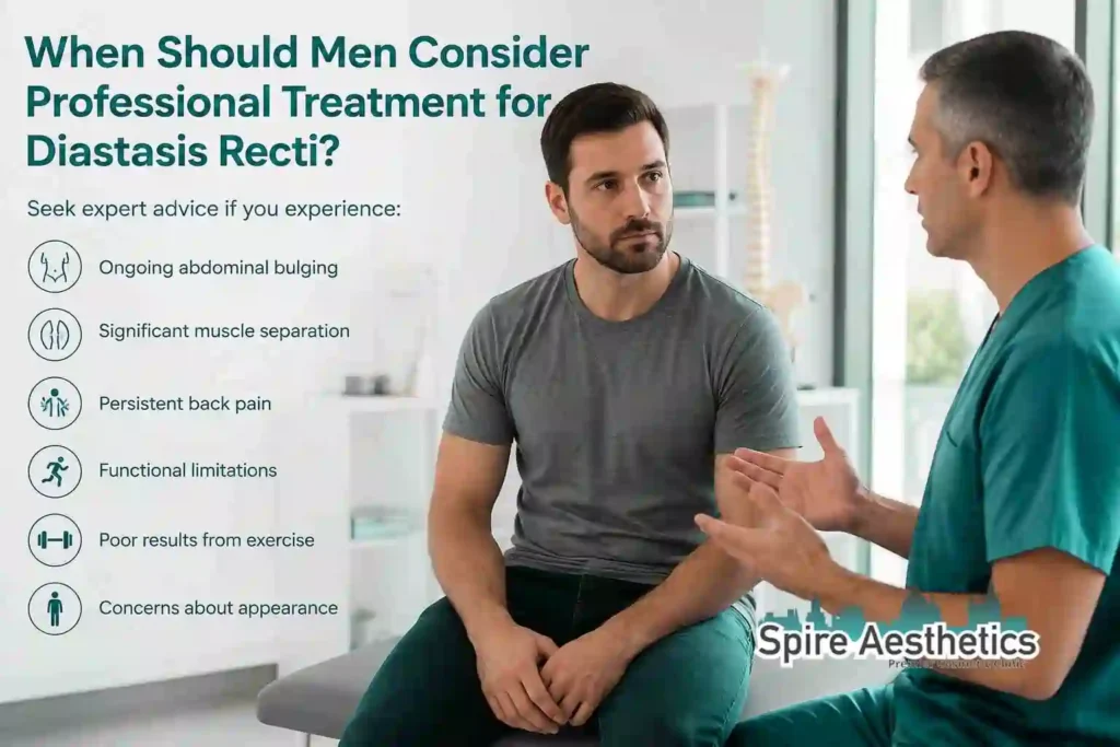 When Should Men Consider Professional Treatment for Diastasis Recti Wales?